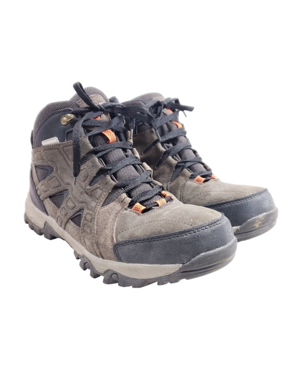 Eddie Bauer Mens Size 10.5 Waterproof Hiking Boots Gray Suede & Mesh